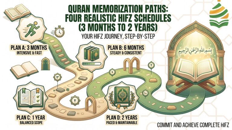 Quran Memorization Schedules: 4 Realistic Hifz Plans (3 Months to 2 Years)